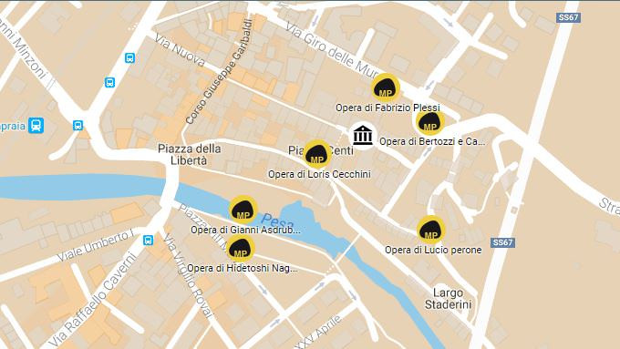 Mappa delle opere realizzate durante Materia Prima 2016