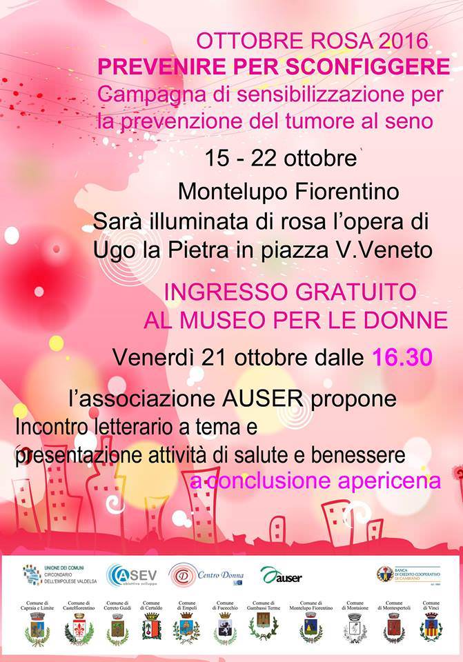 Volantino Ottobre Rosa, Manifestazioni al MMAB per la prevenzione del tumore al seno