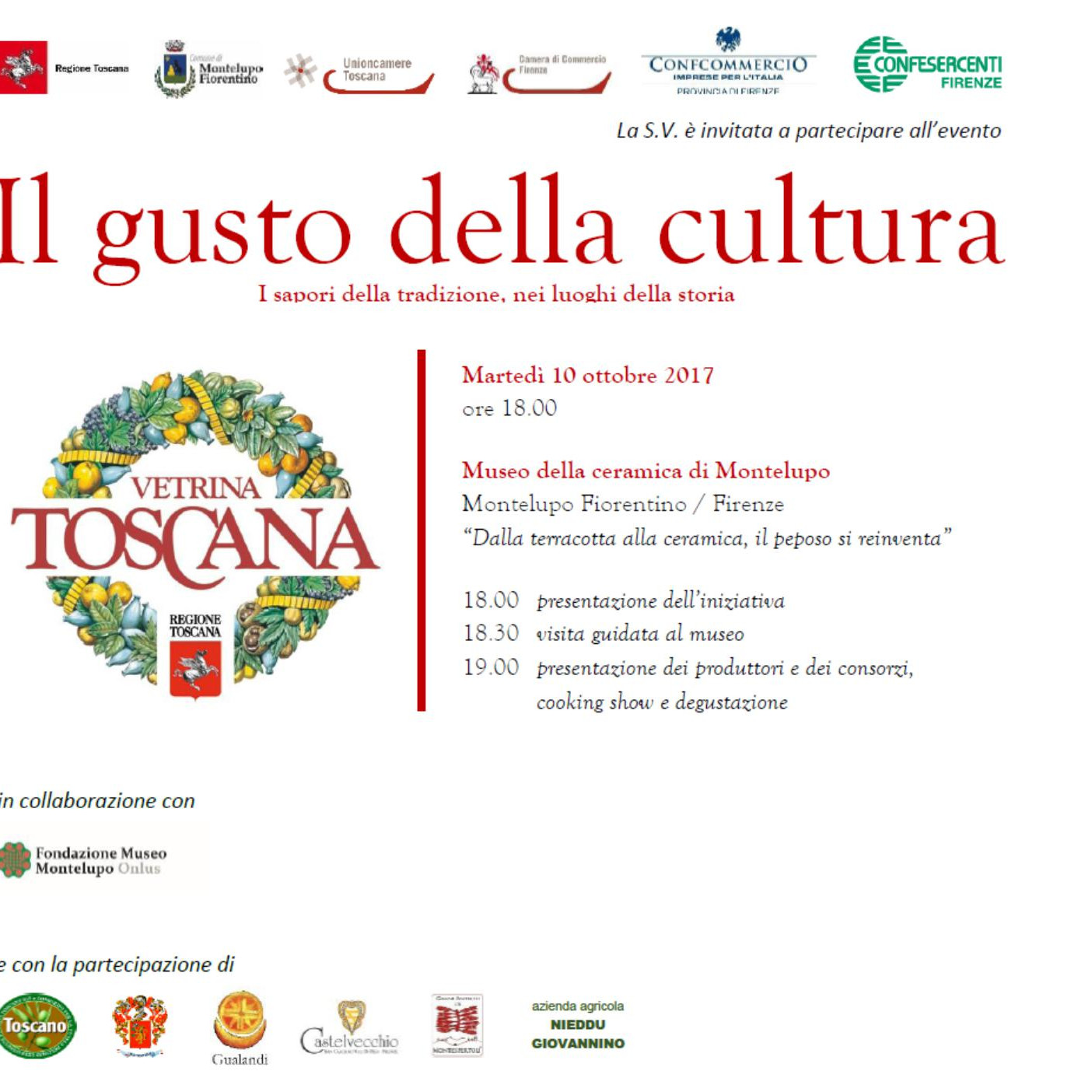 Il gusto della cultura al Museo della Ceramica. I sapori della tradizione, nei luoghi della storia. Martedì 10 ottobre serata gourmet al Museo della Ceramica dalle ore 18.00