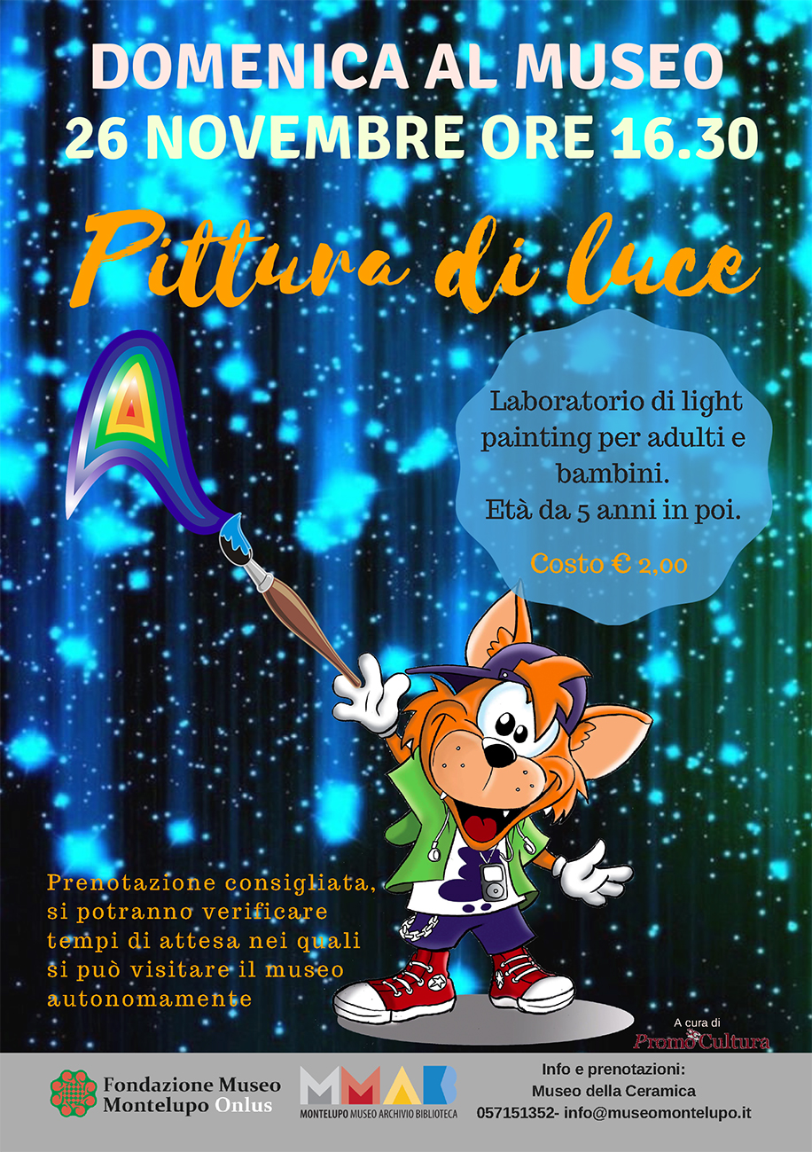 Pittura di luce domenica 26 novembre, laboratorio per bambini e adulti al MMAB